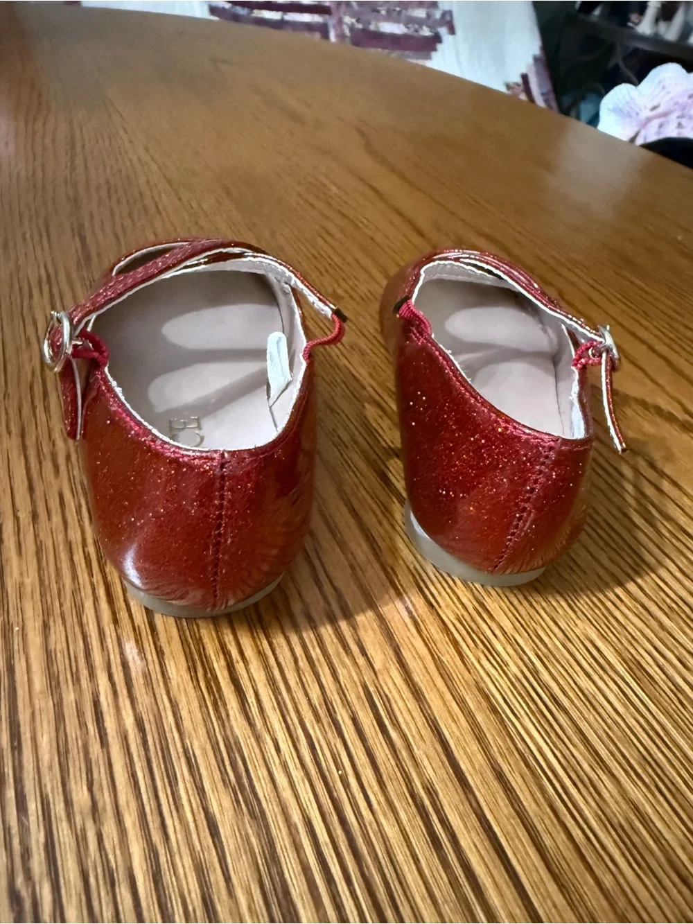 Kids Red Glitter Mary Jane Shoes